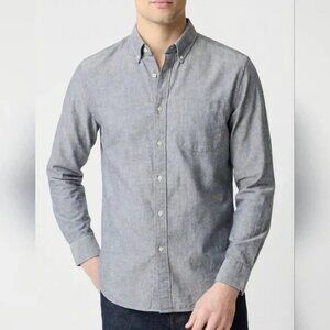 J. Crew Factory Men’s XL Shirt Slim Flex Oxford Long Sleeve Button Down Grey